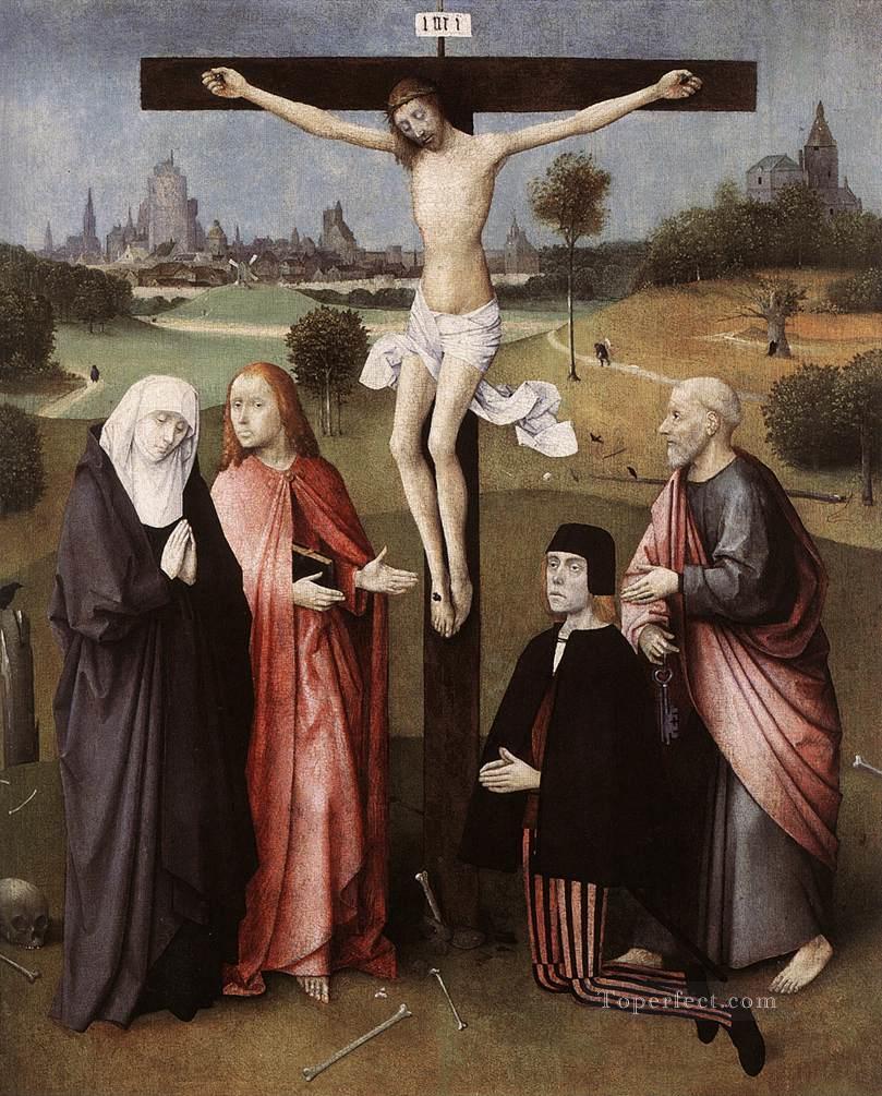 BOSCH Hieronymus crucifixión con un donante rococó Jean Antoine Watteau cristiano religioso Pintura al óleo